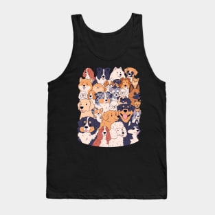 Cute cartoon dog breeds art Tank Top